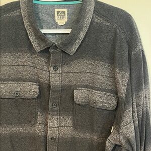 Reef Charcoal Striped Button-Up Shirt